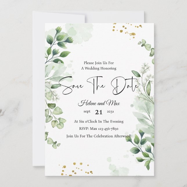 Grey Romantic Photo Spara datuminbjudan Inbjudningar (Framsida)