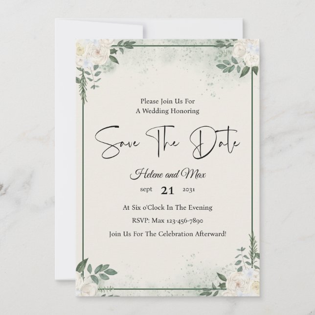 Grey Romantic Photo Spara datuminbjudan Inbjudningar (Framsida)