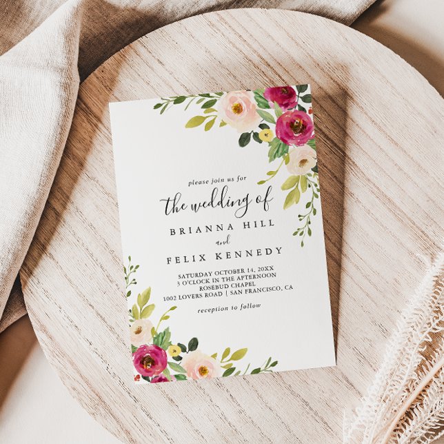 Grey Rosa  Blommigt Bröllop Inbjudningar (Skapare uppladdad)