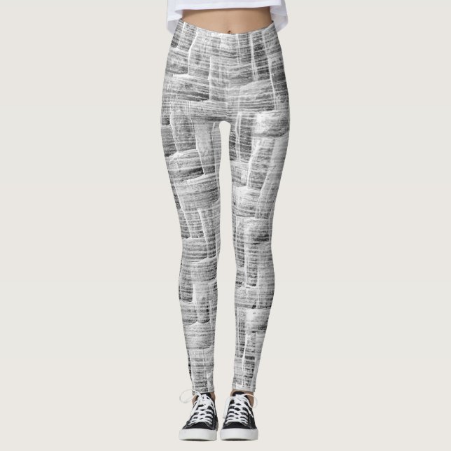 Grey Scratch Patterned Leggings  (Framsida)