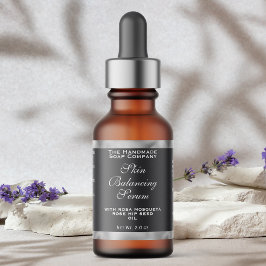 Grey Silver Cosmetics Small Dropper Bottle Label  Adressetikett