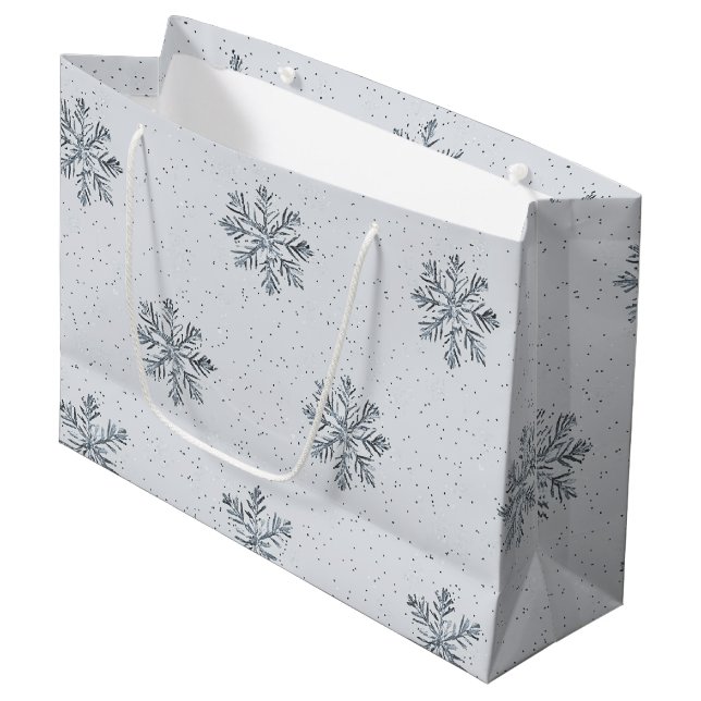 Grey Silver Snowflakes Christmas (Framsidan Vinklad)