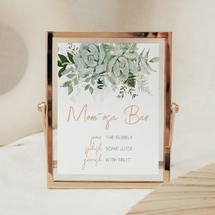 Grey Succulents Baby Shower Mamma Osa Pub Poster