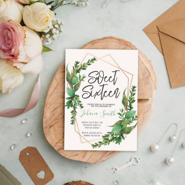 Grey Sweet sixteen 16:e födelsedagsinbjudan Inbjudningar (Skapare uppladdad)