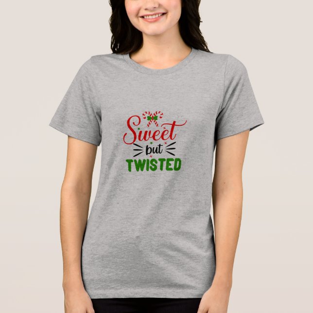 Grey T shirt half sleeve sweet but twisted (Framsida)