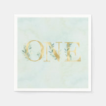Grey themy ONE napkins - First Birthday