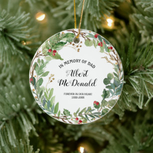 Grey till minne av julprydnaden i Pappa Julgransprydnad Keramik