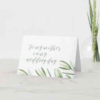 Grey to My Mor on My Bröllopsdag Card Kort