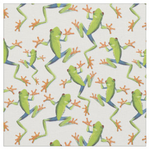 Grey Träd-Frog Mönster design Tyg