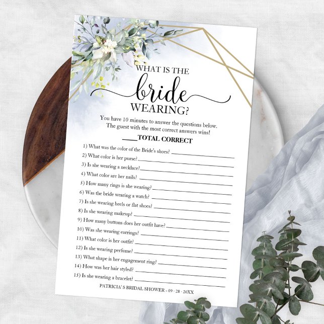 Grey What is the Bride Wearing Game Möhippa Fly Flygblad (Skapare uppladdad)