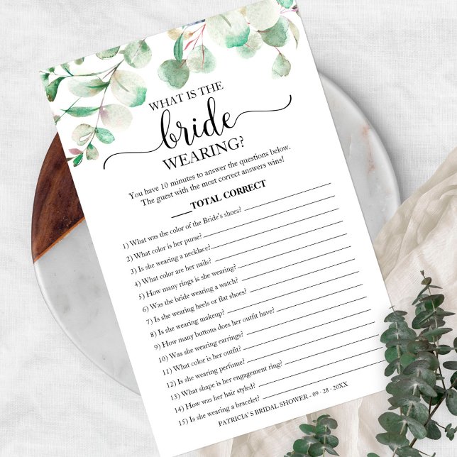 Grey What is the Bride Wearing Game Möhippa Flygblad (Skapare uppladdad)