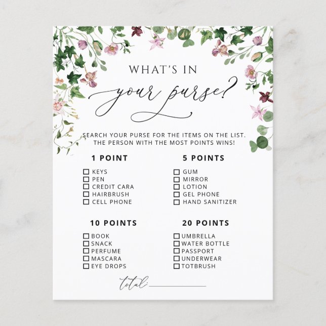 Grey What's in Your Purse Game (Framsida)