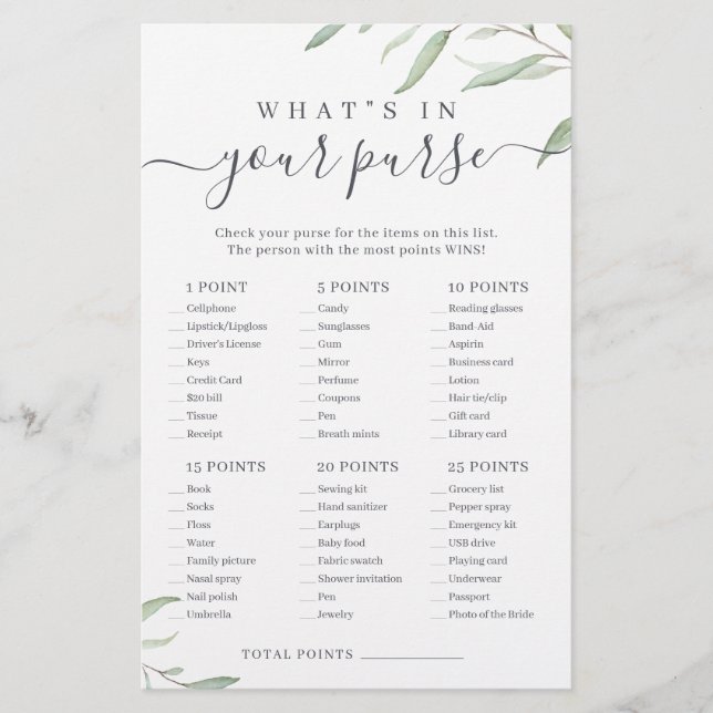 Grey What's in your purse möhippa match (Framsida)