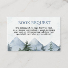 Grey Wilderness Baby Shower Book Request Insert Lojalitetskort