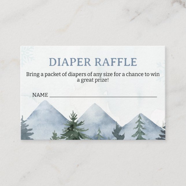 Grey Wilderness Baby Shower Diaper Raffle Insert Lojalitetskort (Framsida)