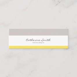 Grey yellow lines minimalist feminine chic card mini visitkort