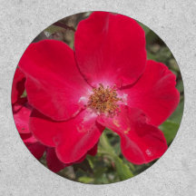 Greyforaday Red Blommigt Patch