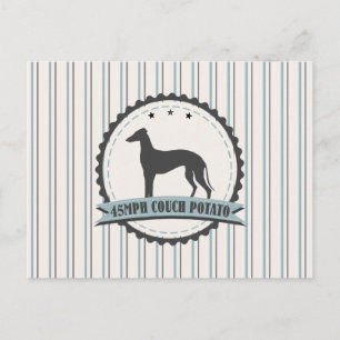 Greyhound 45 mph Tävla Hound Hund Emblem Vykort