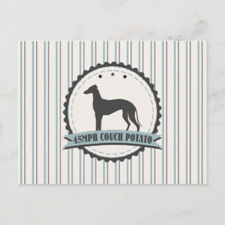 Greyhound 45 mph Tävla Hound Hund Emblem Vykort