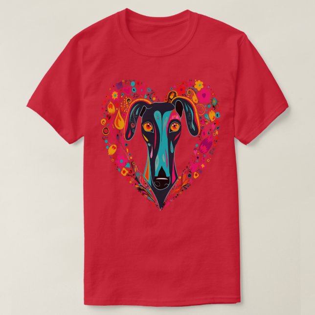 Greyhound Alla hjärtans dag T Shirt (Design framsida)