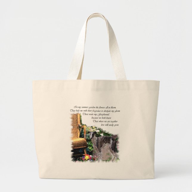 Greyhound Älskare Art Gifts Jumbo Tygkasse (Framsidan)