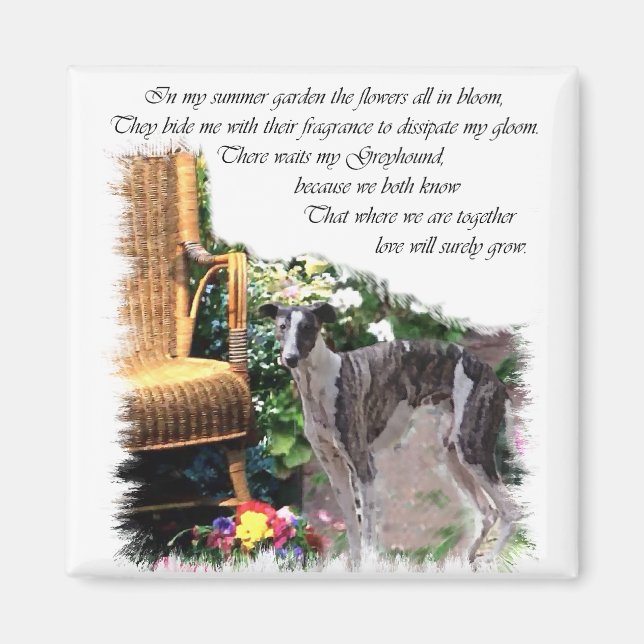 Greyhound Älskare Art Gifts Magnet (Framsidan)