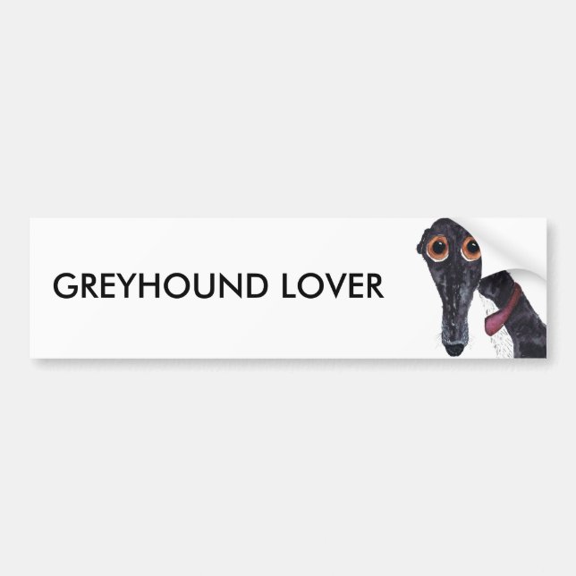 GREYHOUND ÄLSKARE BILDEKAL (Framsidan)