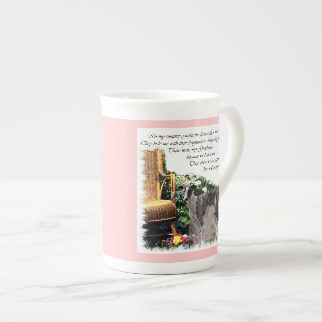 Greyhound Älskare Gifts Benporslin Mugg (Framsida höger)