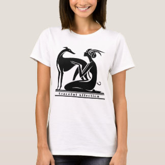 Greyhound and Woman Art Deco Stil T Shirt