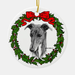 Greyhound Art by Glenda S. Harlan Julgransprydnad Keramik