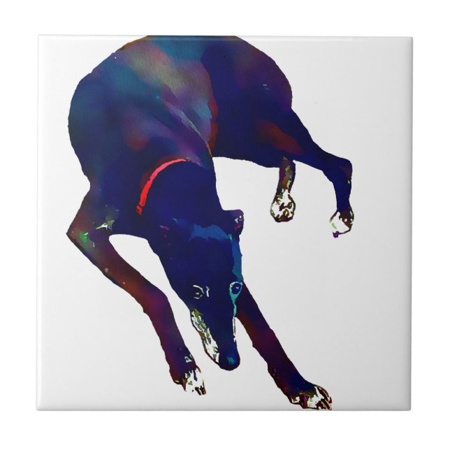 Greyhound Art Kakelplatta (Framsidan)