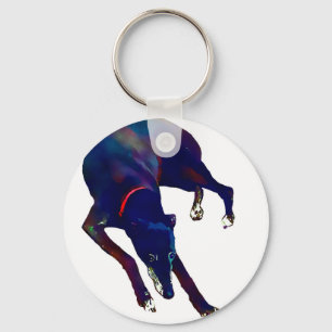 Greyhound Art Nyckelring