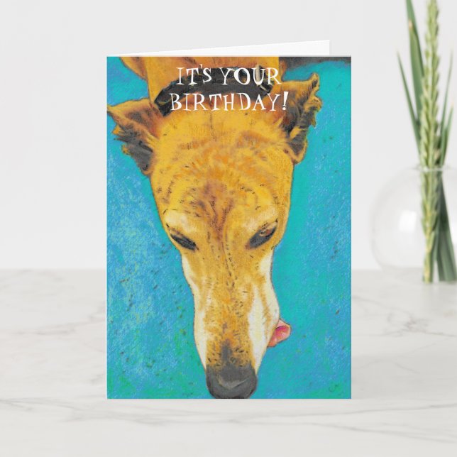Greyhound Birthday Card ETS Kort (Framsida)