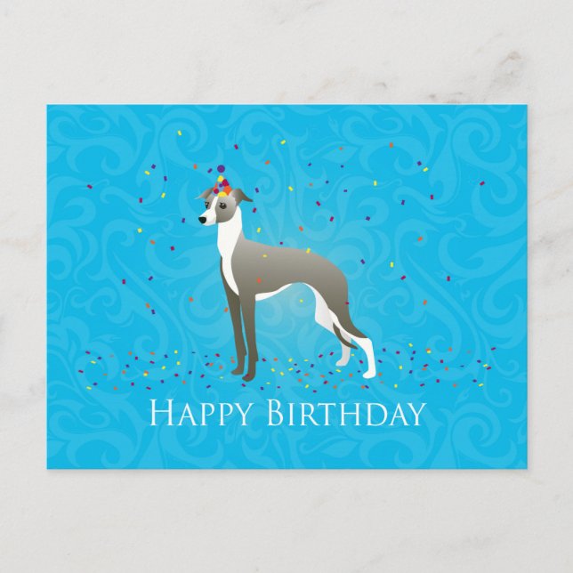 Greyhound Birthday Design Vykort (Framsida)