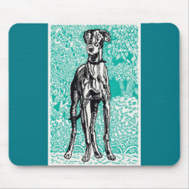 Greyhound Black Line Grönt Background Moriz Jung Musmatta