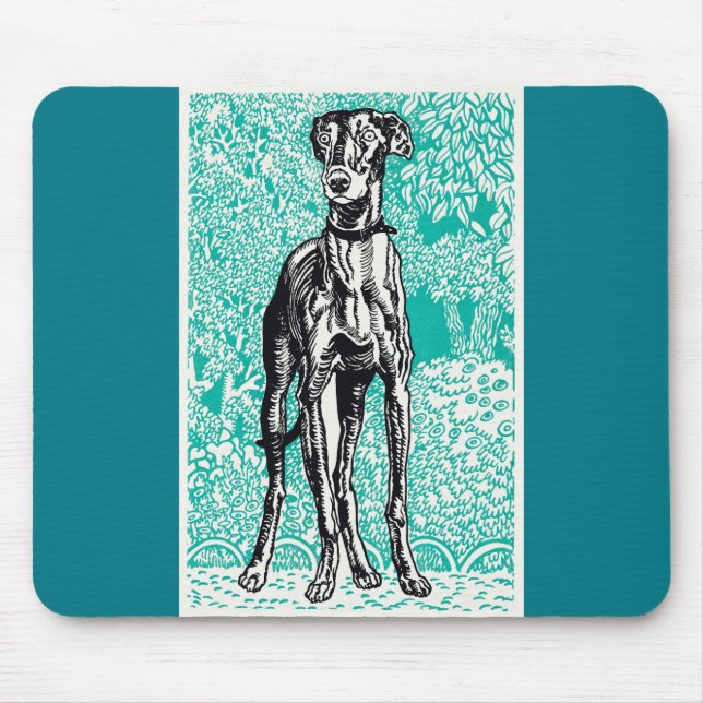 Greyhound Black Line Grönt Background Moriz Jung Musmatta (Framsidan)