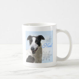 Greyhound Black & White Noel2 Kaffemugg