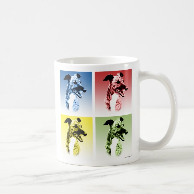 Greyhound (Brindle) Pop Art Kaffemugg (Höger)