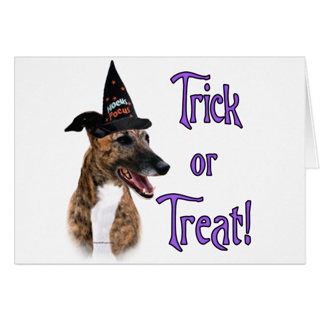 Greyhound (brindle) Trick Hälsningskort (Framsidan Horizontal)