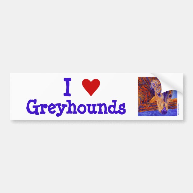 Greyhound Bumper Sticker Bildekal (Framsidan)