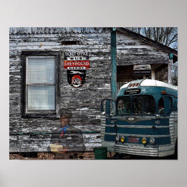 Greyhound Buss Stop Poster (Framsidan)