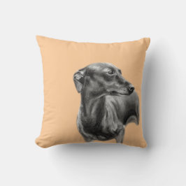 Greyhound Charcol Teckning Kudde
