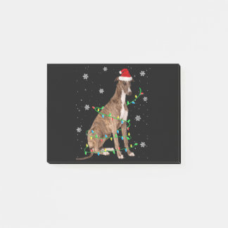 greyhound christmas light, gullig, Santa Greyhound Post-it Block