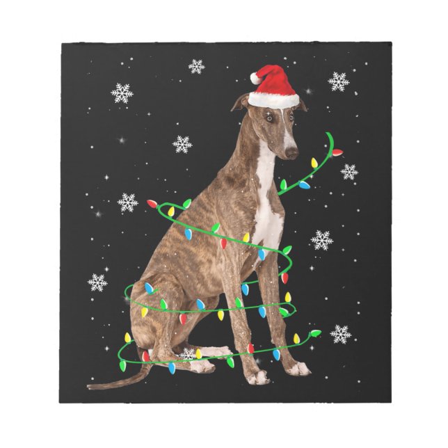 greyhound christmas ljuv, fin, grå hund anteckningsblock (Framsida)