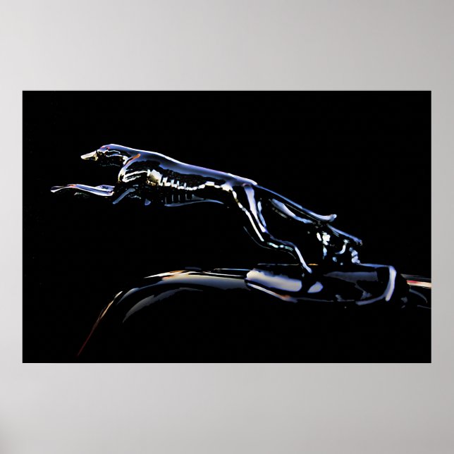 Greyhound Classic car huva ornament Poster (Framsidan)