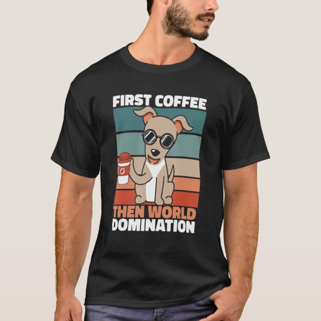 Greyhound Coffee Pet Hund aveln Greyhound T Shirt (Framsida)