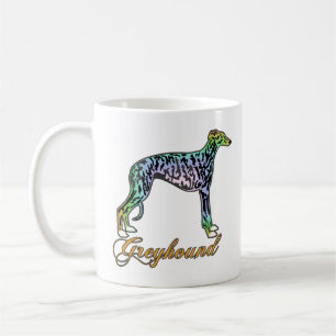 Greyhound Colorful Brindle Mugg