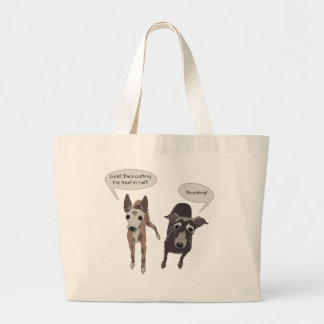 Greyhound "Cshing the treat" Tote Bag Jumbo Tygkasse
