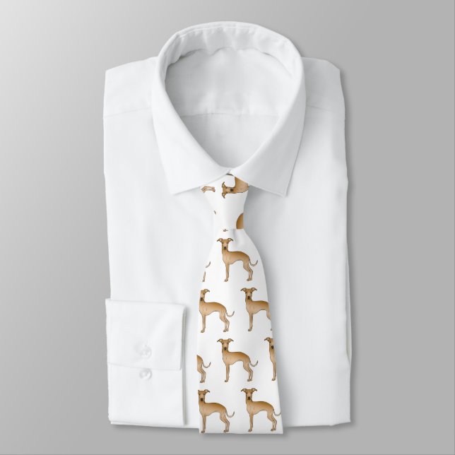 Greyhound Cute Tecknad hund Mönster Slips (Bunden)