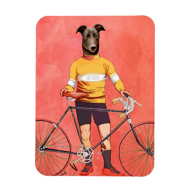 Greyhound Cyclist 2 Magnet (Vertikal)